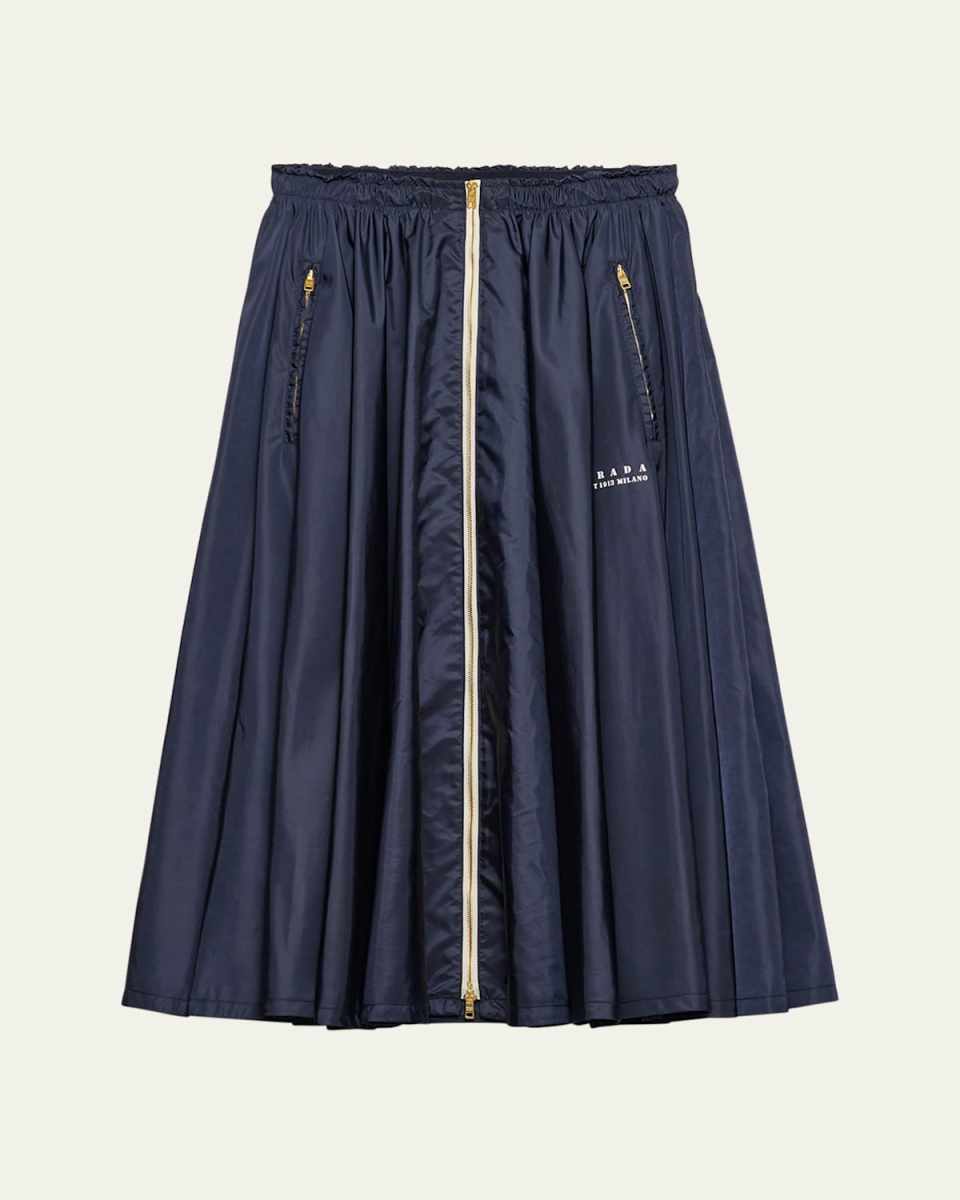 Re-Nylon Pleated Full Skirt
